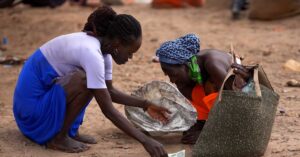 A poor Kenyan begging for food