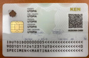 Sample of Kenyan Maisha ID card