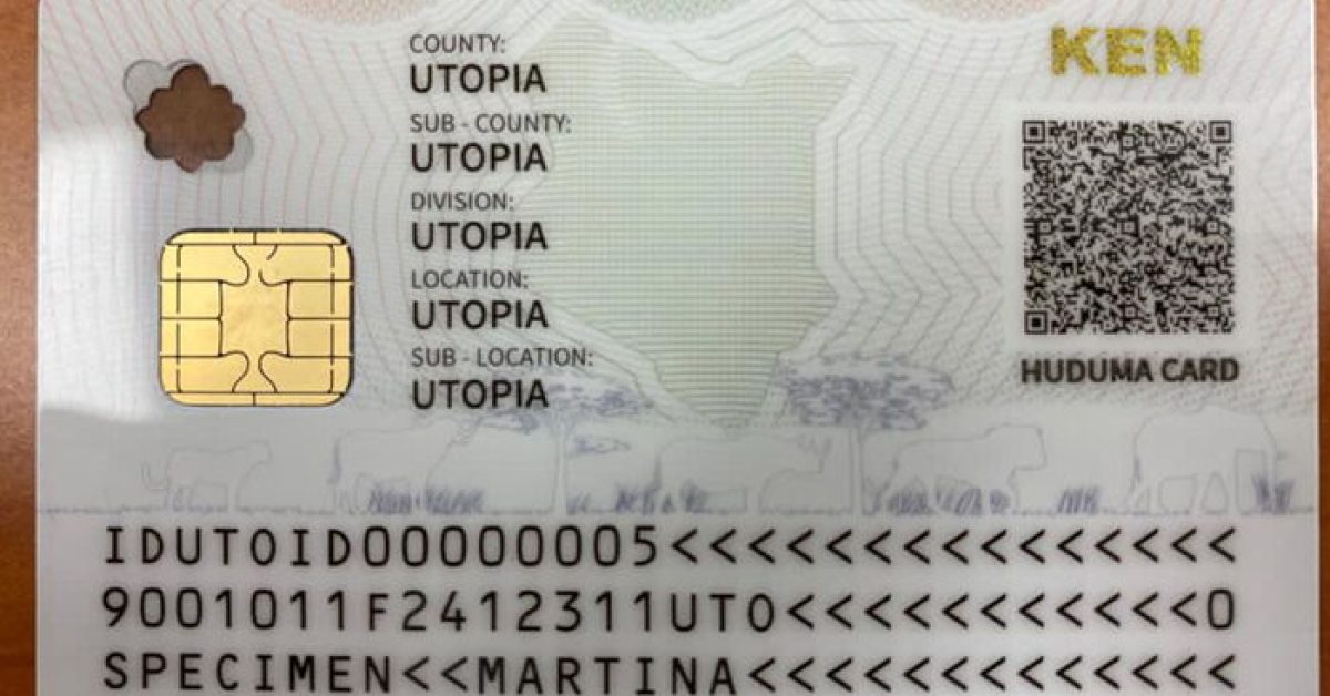 Sample of Kenyan Maisha ID card